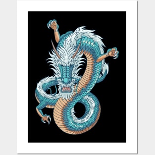 Japanese dragon Posters and Art